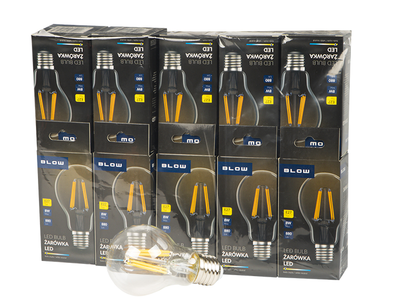 A60 E27 LED izzó 8 W, meleg fehér 3000 K, 10 db 87-439-